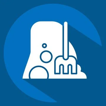 Icon Haystack. related to Agriculture symbol. long shadow style. simple des.. Stock Illustration