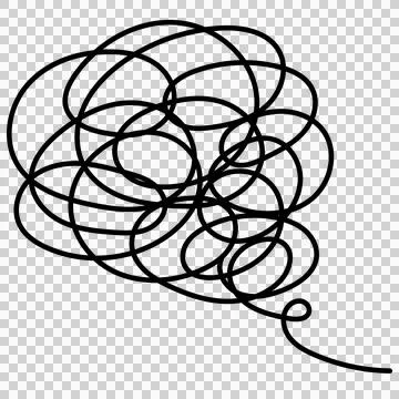 Icon of hazy, messed up, worries, and thoughts. Vector line width can be changed Stock Illustration
