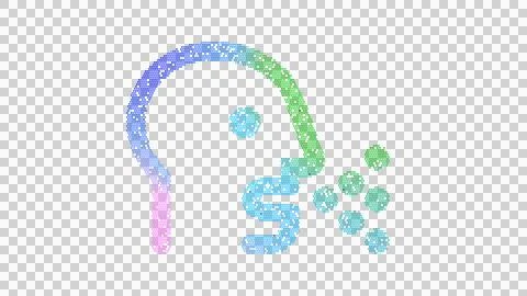 Icon head side cough is made up of LED square shapes. There are bright diodes Stock Illustration