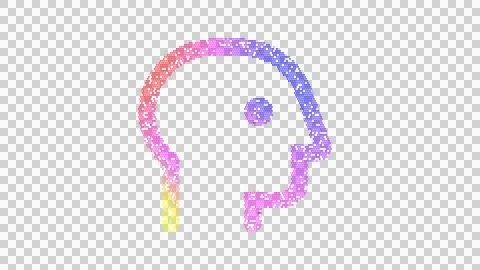 Icon head side is made up of LED square shapes. There are bright diodes and Stock Illustration