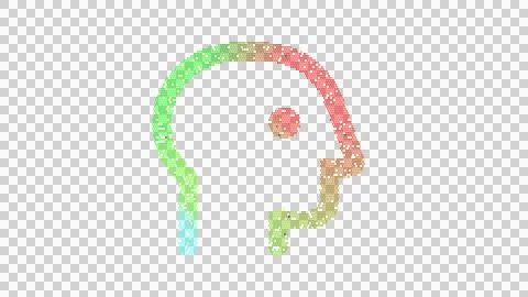 Icon head side is made up of LED square shapes. There are bright diodes and Stock Illustration