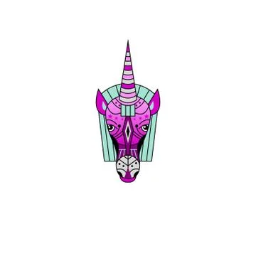 Icon head of unicorn Stock Illustration