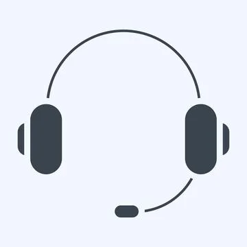 Icon Headphone. suitable for Computer Components symbol. glyph style. simple  Stock Illustration
