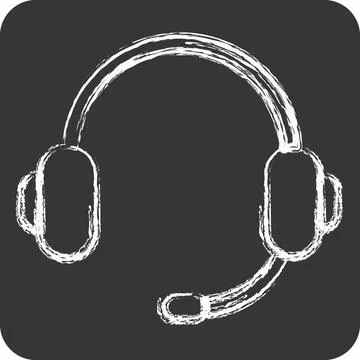 Icon Headphone. suitable for Computer Components symbol. chalk Style. simpl.. Illustrazione stock