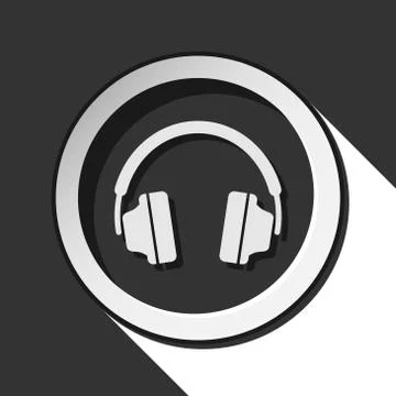 Icon - headphones with shadow Stock Illustration