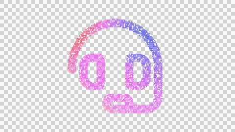 Icon headset is made up of LED square shapes. There are bright diodes and there Stockillustratie