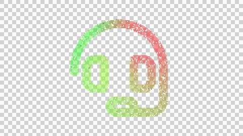 Icon headset is made up of LED square shapes. There are bright diodes and there Stock Illustration