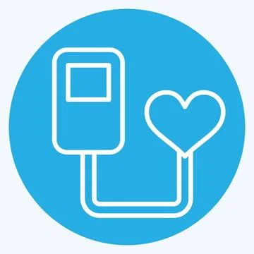 Icon Heart Beat Sensor. related to Sensors symbol. blue eyes style. design .. Illustrazione stock