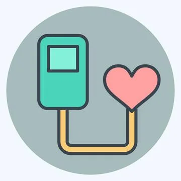 Icon Heart Beat Sensor. related to Sensors symbol. color mate style. design.. Illustrazione stock