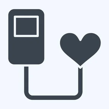 Icon Heart Beat Sensor. related to Sensors symbol. glyph style. design editab Illustrazione stock