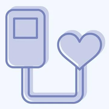 Icon Heart Beat Sensor. related to Sensors symbol. two tone style. design e.. Illustrazione stock