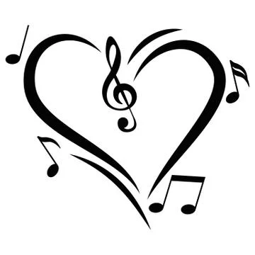 Icon Heart Music Notes イラスト素材