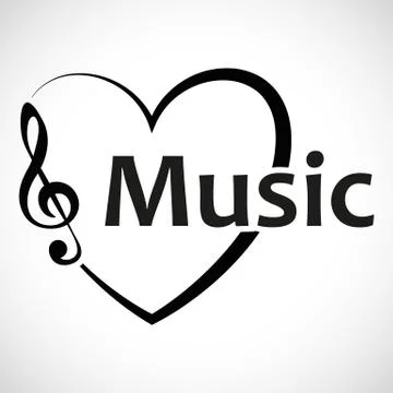 Icon Heart Music Notes Illustrazione stock