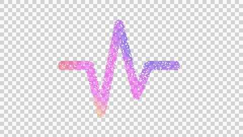 Icon heart rate is made up of LED square shapes. There are bright diodes and Stock Illustration