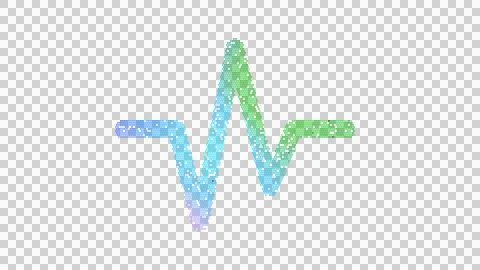 Icon heart rate is made up of LED square shapes. There are bright diodes and Stock Illustration