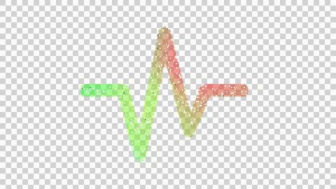 Icon heart rate is made up of LED square shapes. There are bright diodes and Stock Illustration