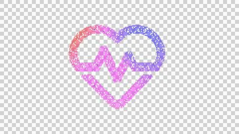 Icon heartbeat is made up of LED square shapes. There are bright diodes and Stock Illustration