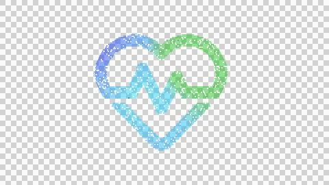 Icon heartbeat is made up of LED square shapes. There are bright diodes and Stock Illustration