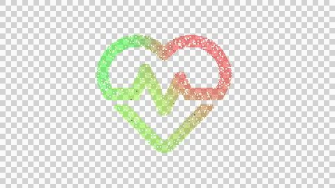 Icon heartbeat is made up of LED square shapes. There are bright diodes and Stock Illustration