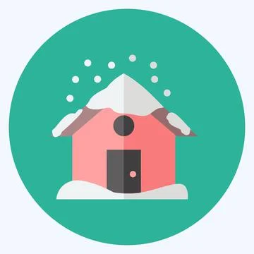 Icon Heavy Snows. suitable for disasters symbol. flat style. simple design ed Stock Illustration
