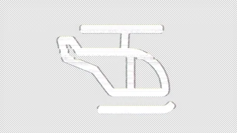 Icon helicopter is distorted. Glitch. Noise, chromatic aberration, geometric Stock Footage 303398531