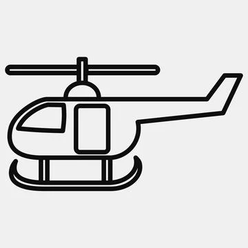 Icon helicopter. Transportation elements. Icons in line style. Good for pri.. Stock Illustration