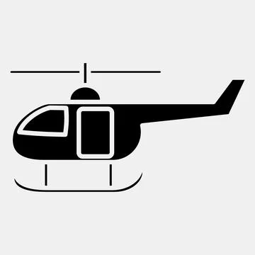 Icon helicopter. Transportation elements. Icons in glyph style. Good for pr.. Illustrazione stock