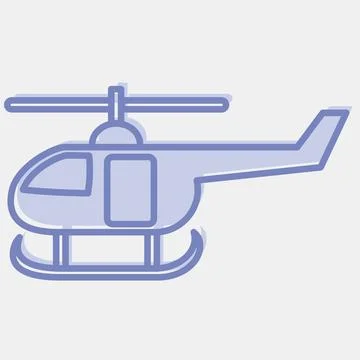 Icon helicopter. Transportation elements. Icons in two tone style. Good for.. Illustrazione stock