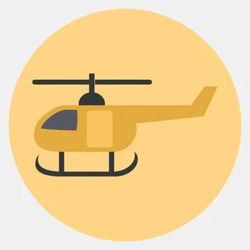Icon helicopter. Transportation elements. Icons in color mate style. Good f.. Stock Illustration