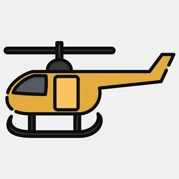 Icon helicopter. Transportation elements. Icons in filled line style. Good .. Illustrazione stock
