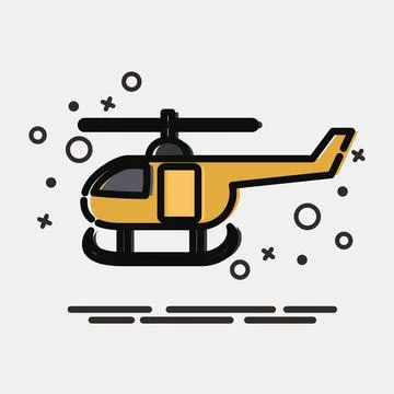 Icon helicopter. Transportation elements. Icons in MBE style. Good for prin.. Illustrazione stock