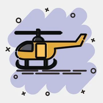 Icon helicopter. Transportation elements. Icons in comic style. Good for pr.. Illustrazione stock
