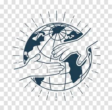 Icon helping hands  black Stockillustratie