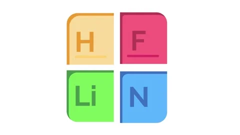 Icon of the HF Link app featuring a stylized logo in vibrant colors on a si.. Stock Footage 332452824