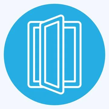 Icon Highest Quality Windows. related to Green House symbol. blue eyes styl.. Stock Illustration