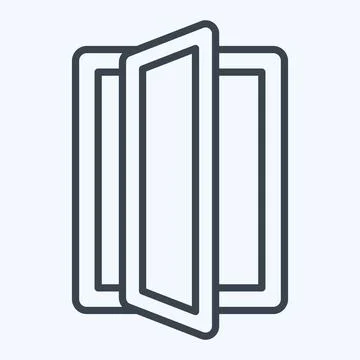 Icon Highest Quality Windows. related to Green House symbol. line style. de.. Stock Illustration