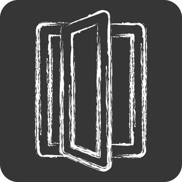 Icon Highest Quality Windows. related to Green House symbol. chalk Style. d.. Stock Illustration
