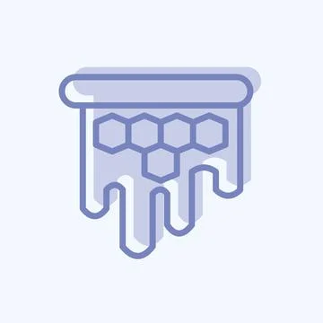 Icon Hive Frame. suitable for Bee Farm. two tone style. simple design editabl Stock Illustration