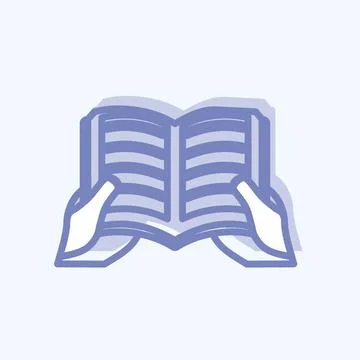 Icon Holding Book. suitable for Hand Actions symbol. two tone style. simple d Stock Illustration
