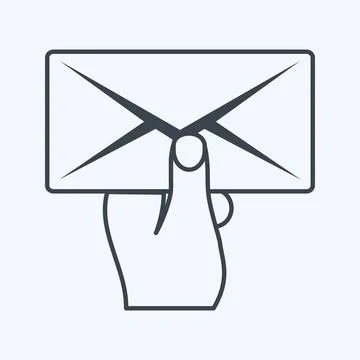 Icon Holding Envelop. suitable for Hand Actions symbol. glyph style. simple d Stock Illustration