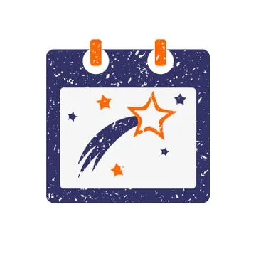 Icon holiday calendar, covered in white grit Illustrazione stock