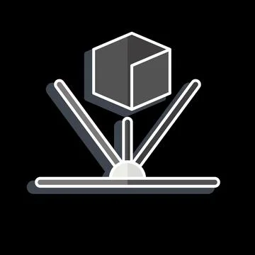 Icon Hologram. related to 3D Visualization symbol. glossy style. simple des.. Stock Illustration