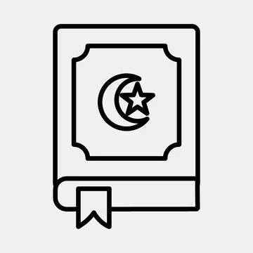 Icon the holy Quran. Islamic elements of Ramadhan, Eid Al Fitr, Eid Al Adha.. Illustrazione stock