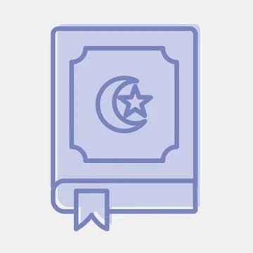 Icon the holy Quran. Islamic elements of Ramadhan, Eid Al Fitr, Eid Al Adha.. Illustrazione stock