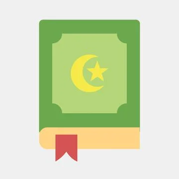 Icon the holy Quran. Islamic elements of Ramadhan, Eid Al Fitr, Eid Al Adha.. Illustrazione stock