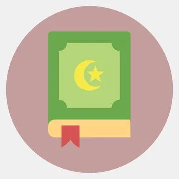 Icon the holy Quran. Islamic elements of Ramadhan, Eid Al Fitr, Eid Al Adha.. Stock Illustration