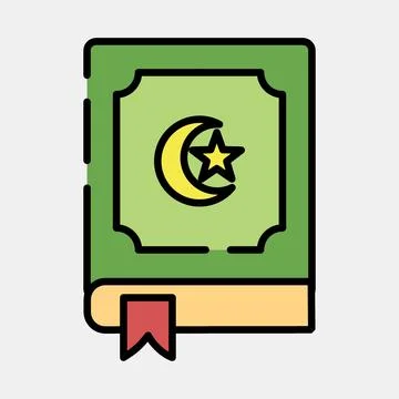 Icon the holy Quran. Islamic elements of Ramadhan, Eid Al Fitr, Eid Al Adha.. Illustrazione stock