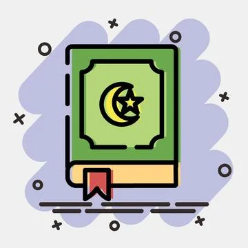 Icon the holy Quran. Islamic elements of Ramadhan, Eid Al Fitr, Eid Al Adha.. Stock Illustration