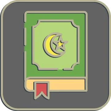 Icon the holy Quran. Islamic elements of Ramadhan, Eid Al Fitr, Eid Al Adha.. Stock Illustration