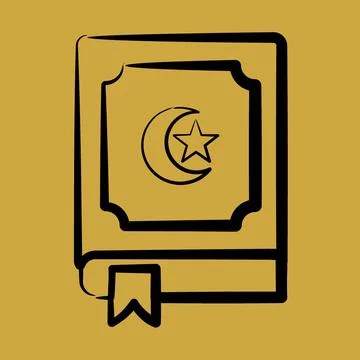 Icon the holy Quran. Islamic elements of Ramadhan, Eid Al Fitr, Eid Al Adha.. 스톡 일러스트